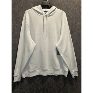 Athletic Works Hooded Fleece Pullover Mens 3XL Blue NEW Recycled Cotton Blend